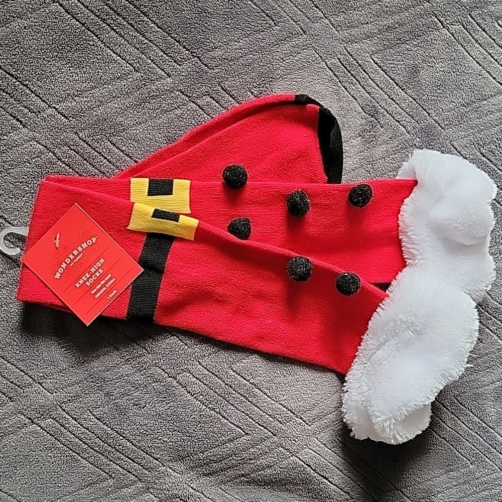 NWT Santa Knee-high Socks